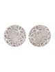 CZ by Kenneth Jay Lane Cubic Zirconia Pave Floral Disc Earclips