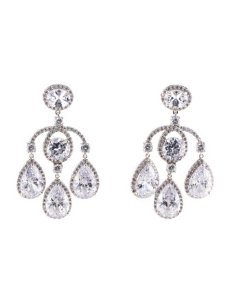 CZ by Kenneth Jay Lane Cubic Zirconia Chandelier Earrings
