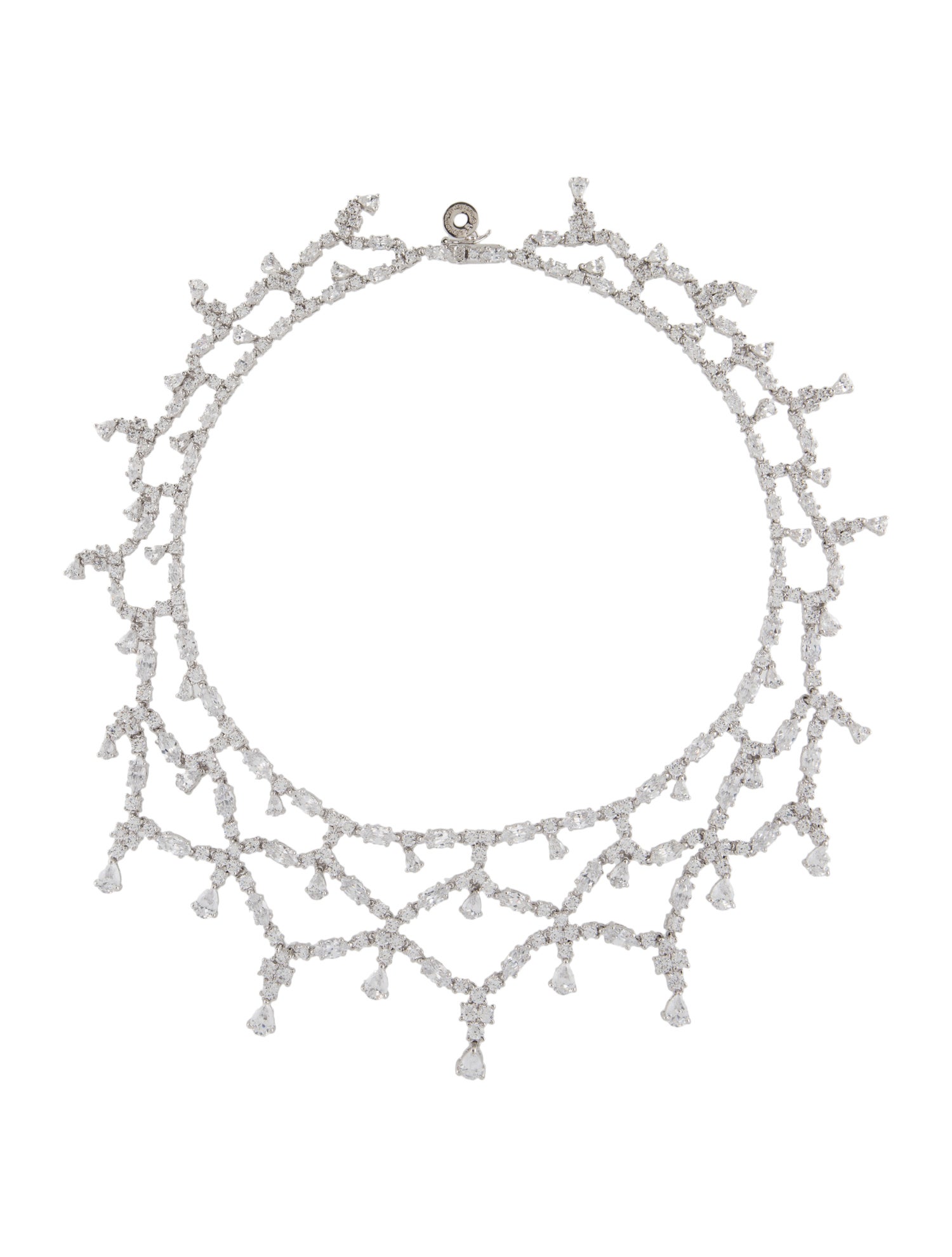 CZ by Kenneth Jay Lane Cubic Zirconia Bib Necklace