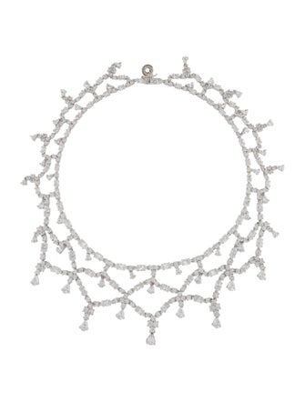 CZ by Kenneth Jay Lane Cubic Zirconia Bib Necklace