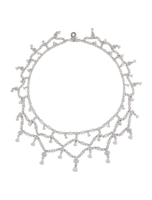 CZ by Kenneth Jay Lane Cubic Zirconia Bib Necklace