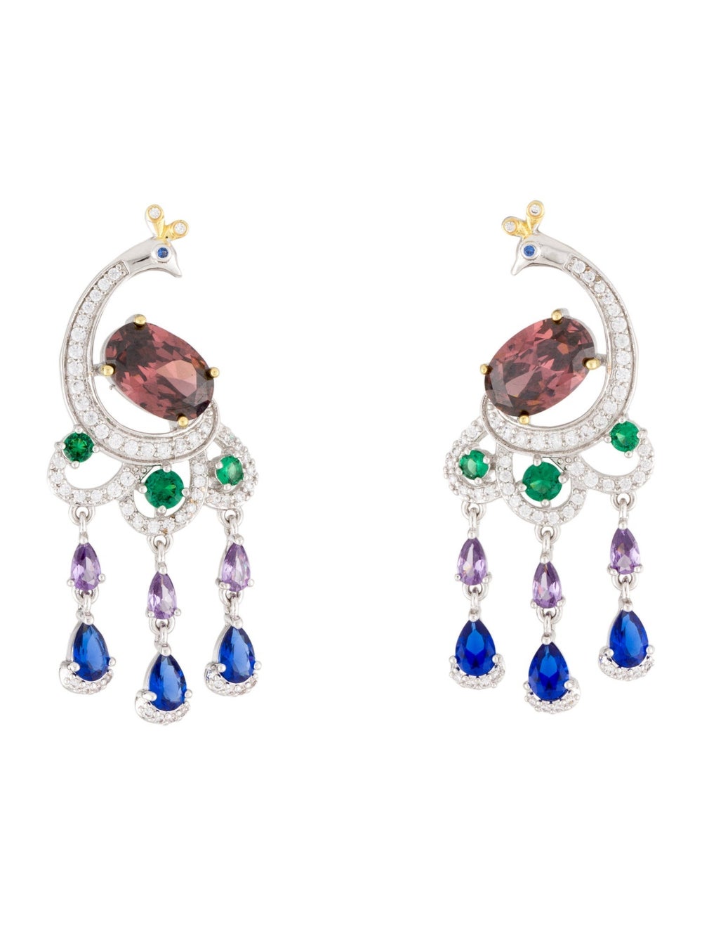 CZ by Kenneth Jay Lane Silver-Tone Metal & Cubic … - image 1