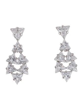 CZ by Kenneth Jay Lane Cubic Zirconia Clip-On Earrings