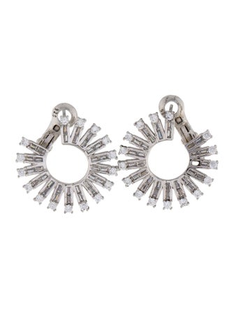 CZ by Kenneth Jay Lane Cubic Zirconia Hoop Clip-On Earrings