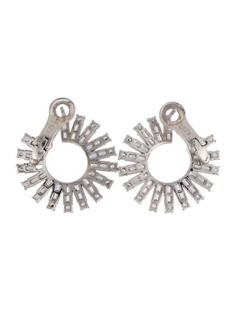 CZ by Kenneth Jay Lane Cubic Zirconia Hoop Clip-On Earrings