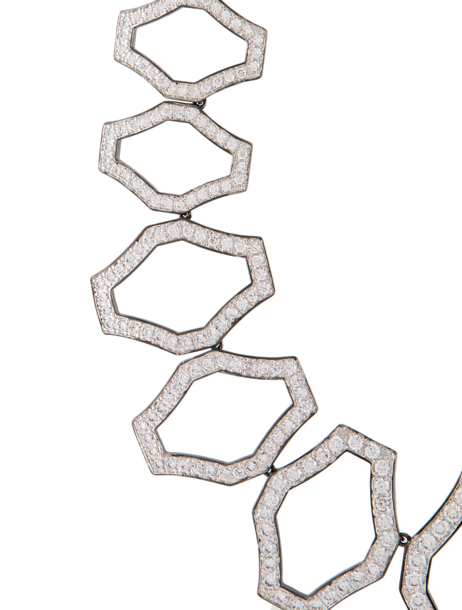 CZ by Kenneth Jay Lane Cubic Zirconia Moroccan Lattice Collar Neckalce