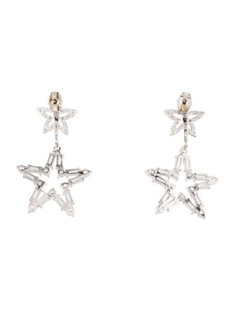 CZ by Kenneth Jay Lane Cubic Zirconia Star Drop Earrings