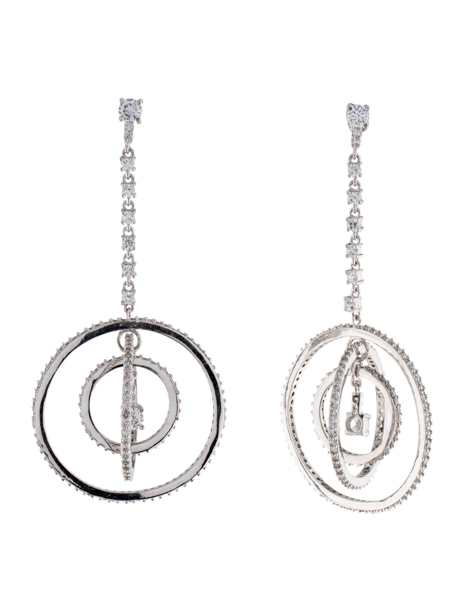CZ by Kenneth Jay Lane Cubic Zirconia Orbit Drop Earrings