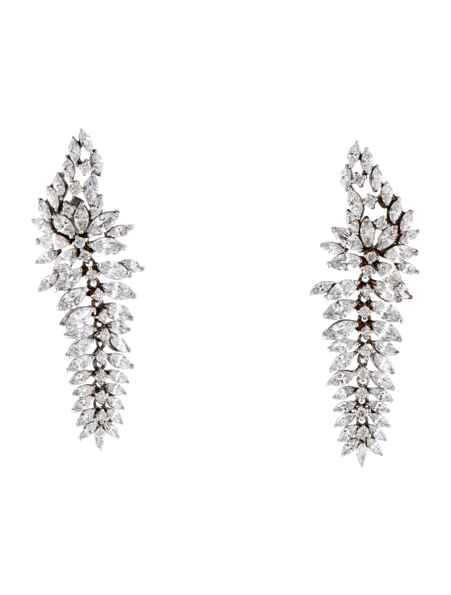 CZ by Kenneth Jay Lane Cubic Zirconia Leaf Drop Earrings