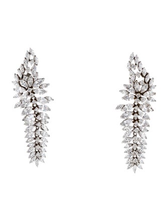 CZ by Kenneth Jay Lane Cubic Zirconia Leaf Drop Earrings