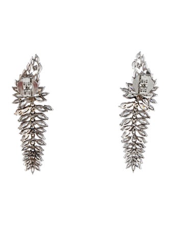 CZ by Kenneth Jay Lane Cubic Zirconia Leaf Drop Earrings