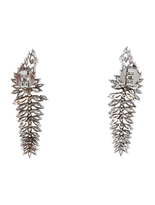 CZ by Kenneth Jay Lane Cubic Zirconia Leaf Drop Earrings