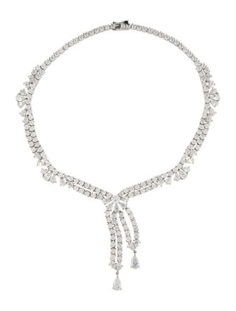 CZ by Kenneth Jay Lane Cubic Zirconia Lavalier Collar Necklace