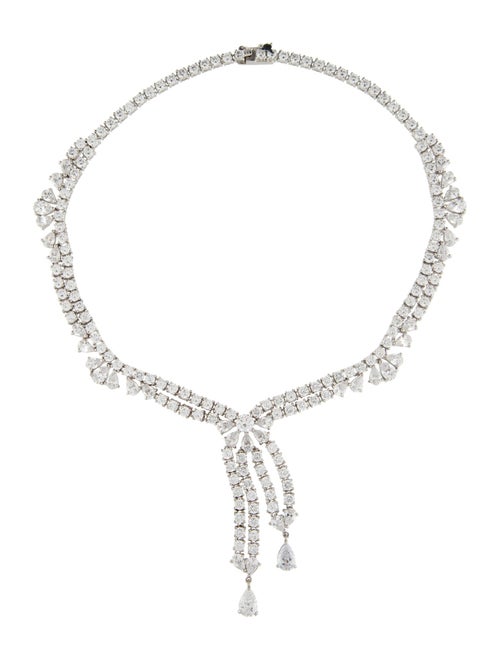 CZ by Kenneth Jay Lane Cubic Zirconia Lavalier Collar Necklace