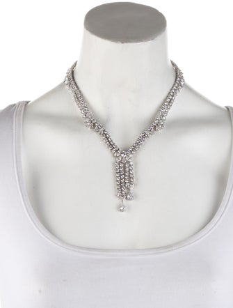 CZ by Kenneth Jay Lane Cubic Zirconia Lavalier Collar Necklace