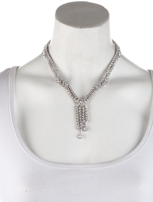 CZ by Kenneth Jay Lane Cubic Zirconia Lavalier Collar Necklace