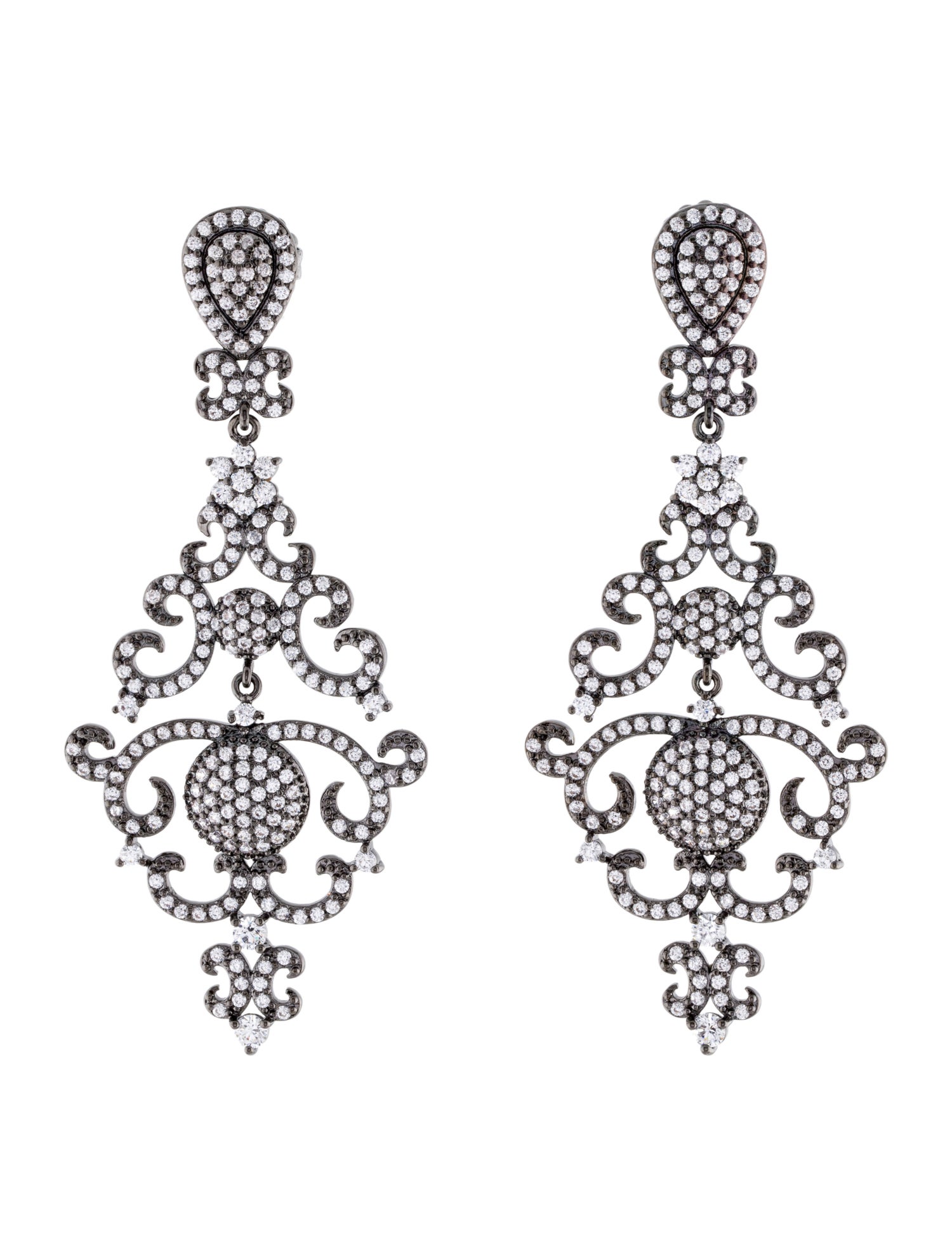 CZ by Kenneth Jay Lane Cubic Zirconia Chandelier Earrings