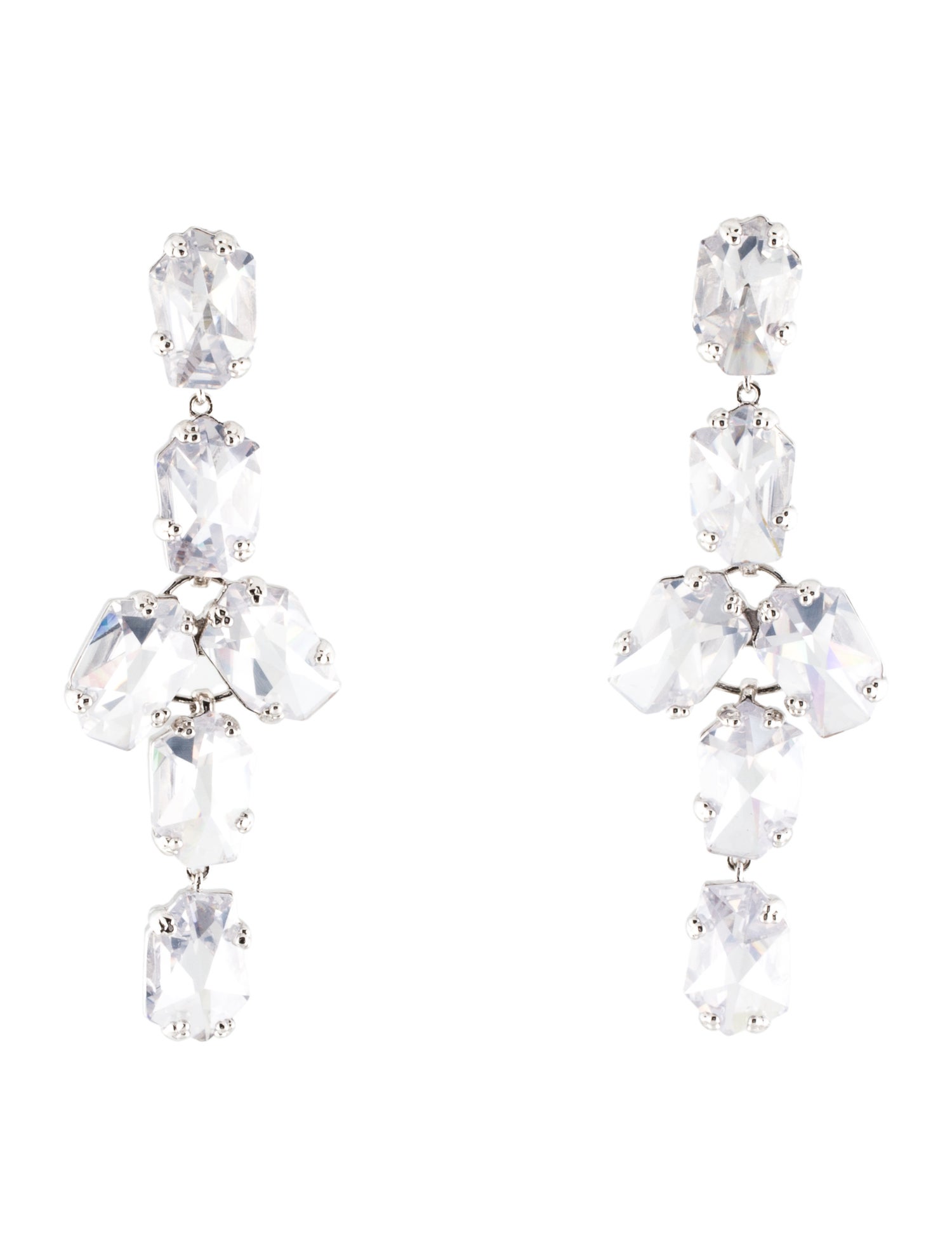 CZ by Kenneth Jay Lane Cubic Zirconia Cluster Drop Earrings