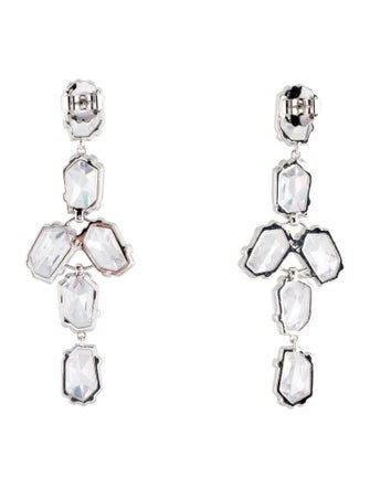 CZ by Kenneth Jay Lane Cubic Zirconia Cluster Drop Earrings