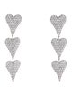 CZ by Kenneth Jay Lane Cubic Zirconia Triple Elongated Heart Strand Drop Earrings