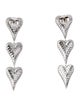 CZ by Kenneth Jay Lane Cubic Zirconia Triple Elongated Heart Strand Drop Earrings
