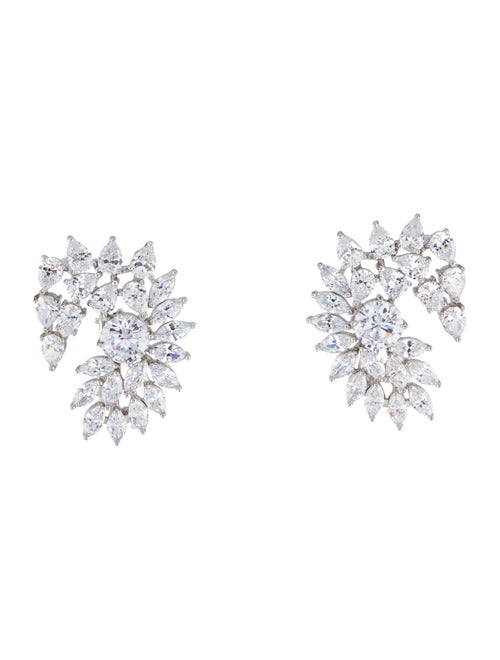 CZ by Kenneth Jay Lane Cubic Zirconia Swirl Clip-On Earrings