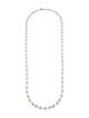 CZ by Kenneth Jay Lane Cubic Zirconia Round Bezel Long Chain Necklace