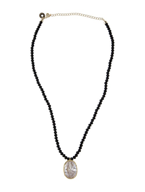 CZ by Kenneth Jay Lane Cubic Zirconia Beaded Pendant Necklace