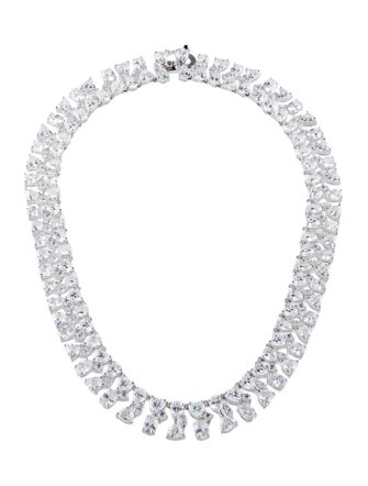 CZ by Kenneth Jay Lane Cubic Zirconia Collar Necklace