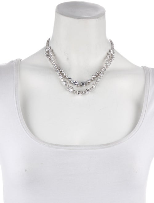 CZ by Kenneth Jay Lane Cubic Zirconia Double Layered Collar Necklace
