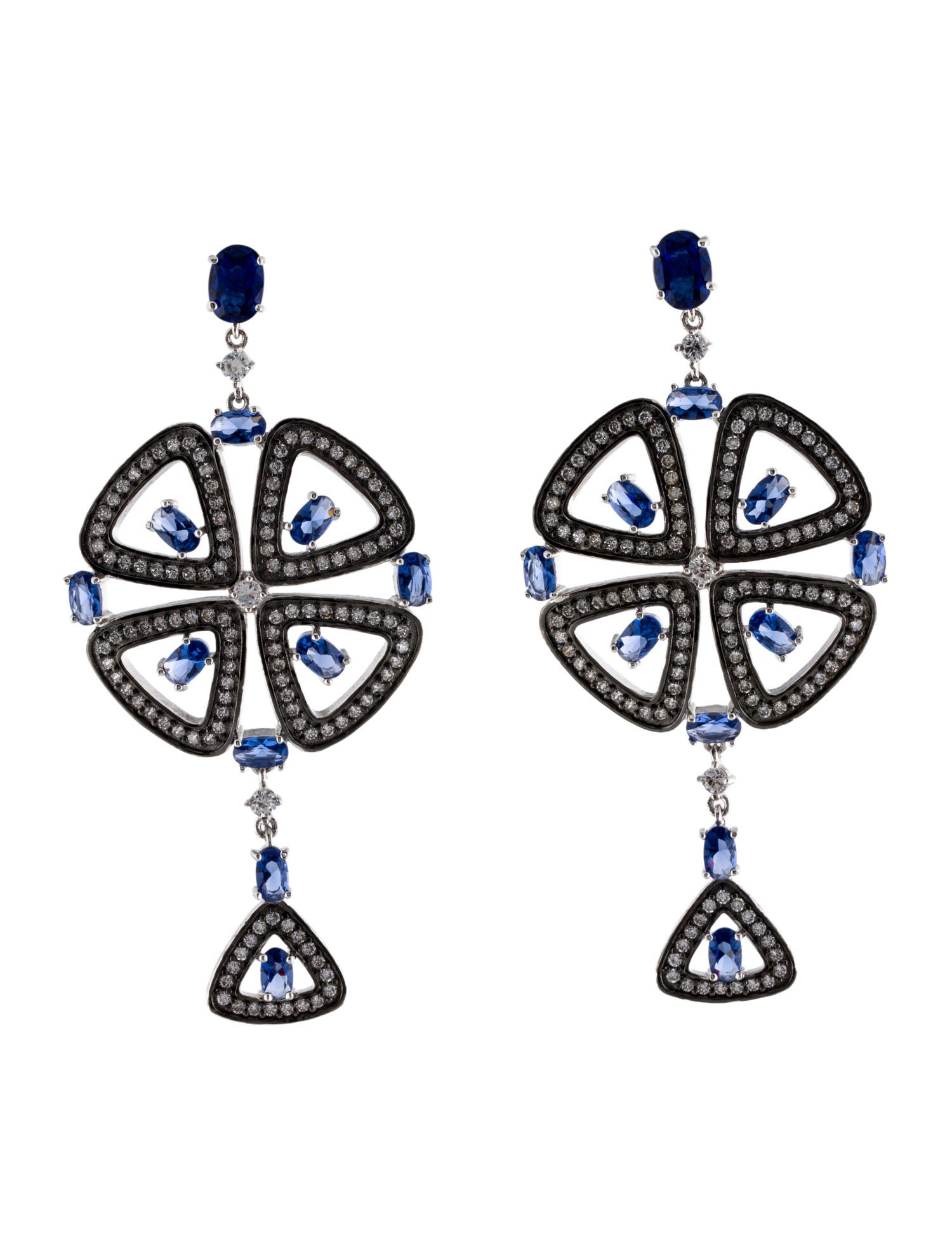 CZ by Kenneth Jay Lane Cubic Zirconia 'The Duchess Clover' Earrings