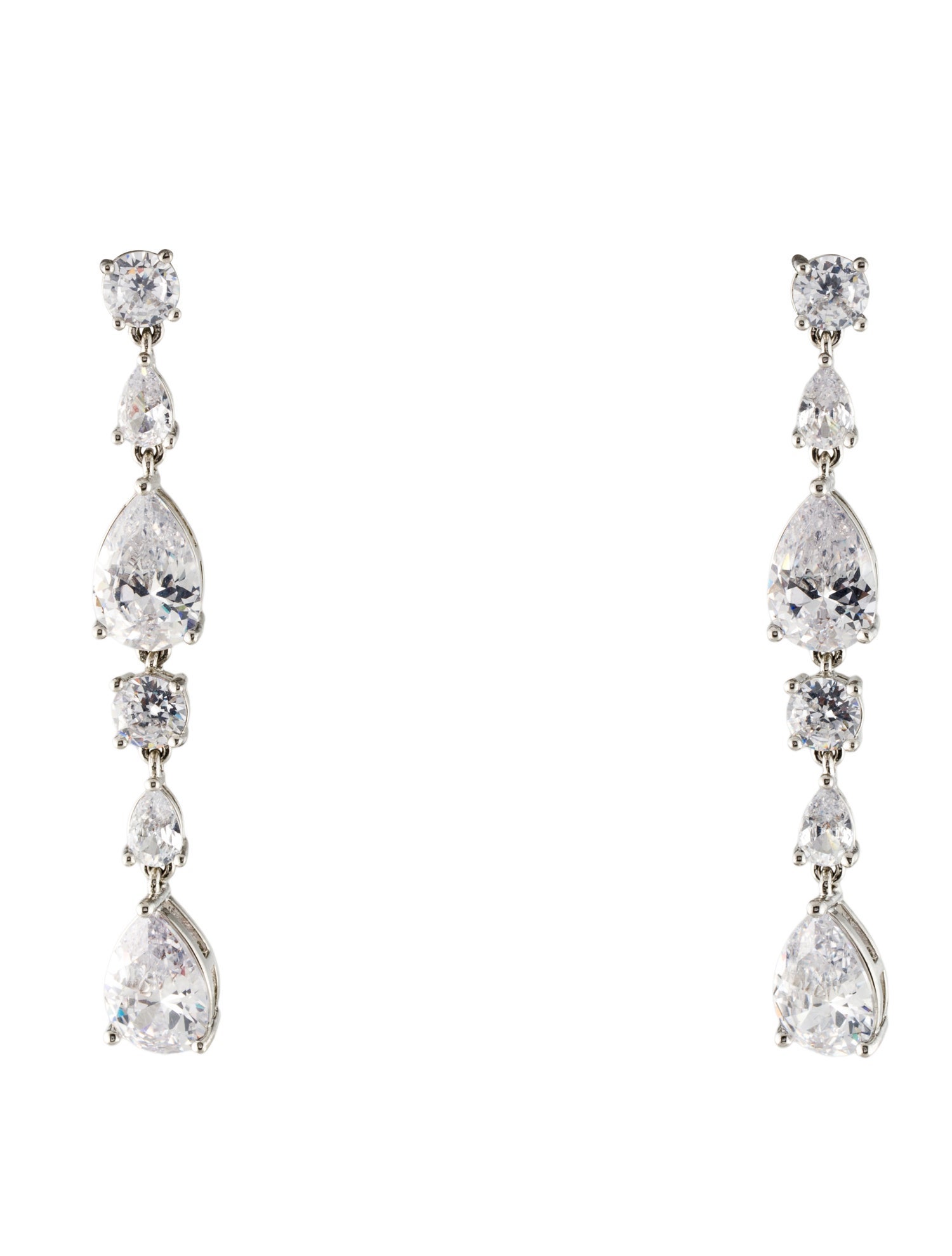 CZ by Kenneth Jay Lane Cubic Zirconia Multi Pear Drop Earrings