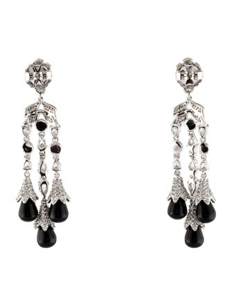 CZ by Kenneth Jay Lane Cubic Zirconia & Resin Statement Chandelier Earrings