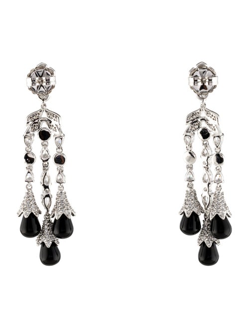 CZ by Kenneth Jay Lane Cubic Zirconia & Resin Statement Chandelier Earrings