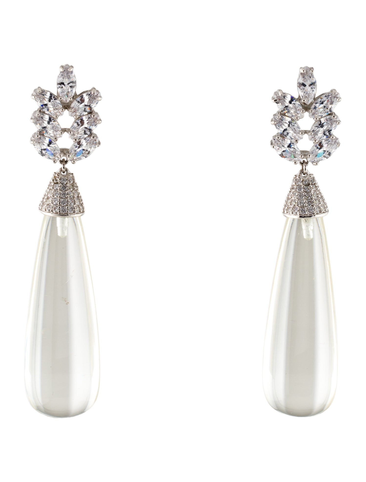 CZ by Kenneth Jay Lane Cubic Zirconia & Lucite Drop Earrings