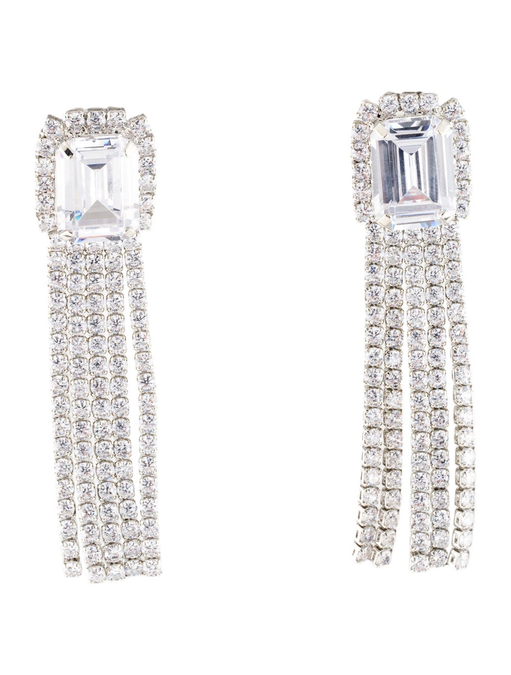 CZ by Kenneth Jay Lane Silver-Tone Metal & Cubic … - image 1