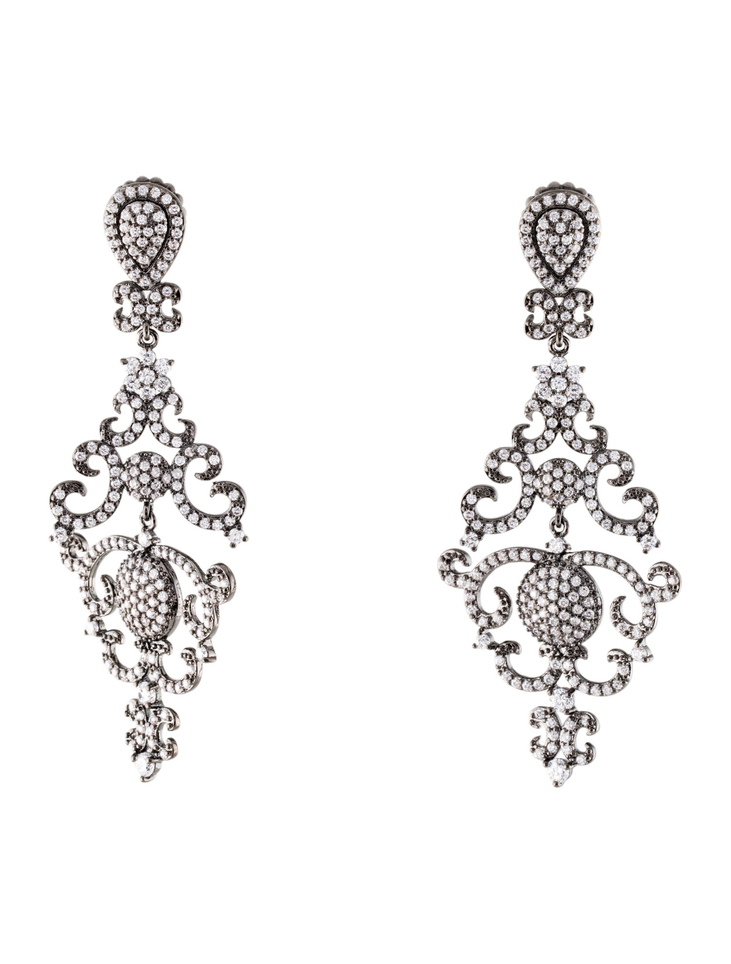 CZ by Kenneth Jay Lane Cubic Zirconia Chandelier Earrings