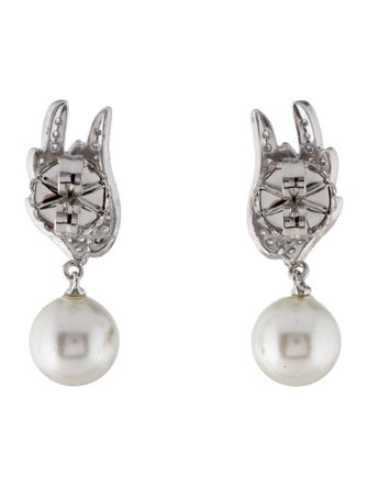 CZ by Kenneth Jay Lane Pearl & Cubic Zirconia Wings Drop Earrings