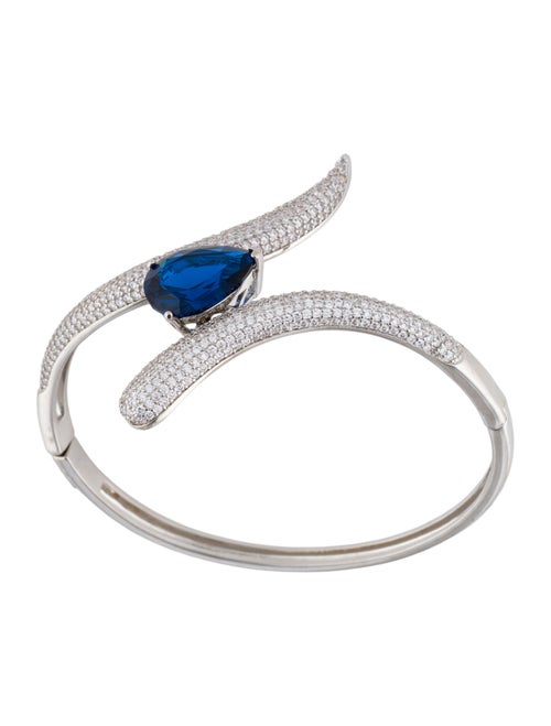 CZ by Kenneth Jay Lane Pave and Pear CZ Open Wrap Cuff