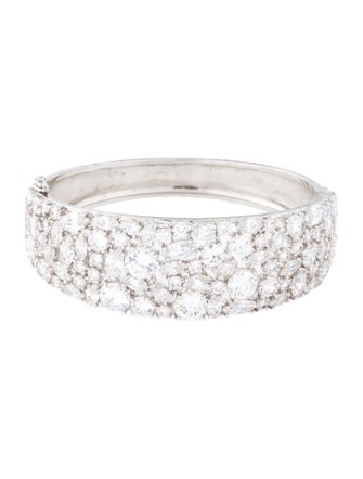 CZ by Kenneth Jay Lane Cubic Zirconia Hinged Bangle Bracelet