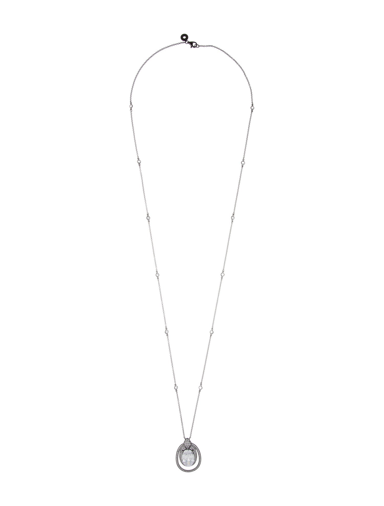 CZ by Kenneth Jay Lane Cubic Zirconia Pendant Necklace