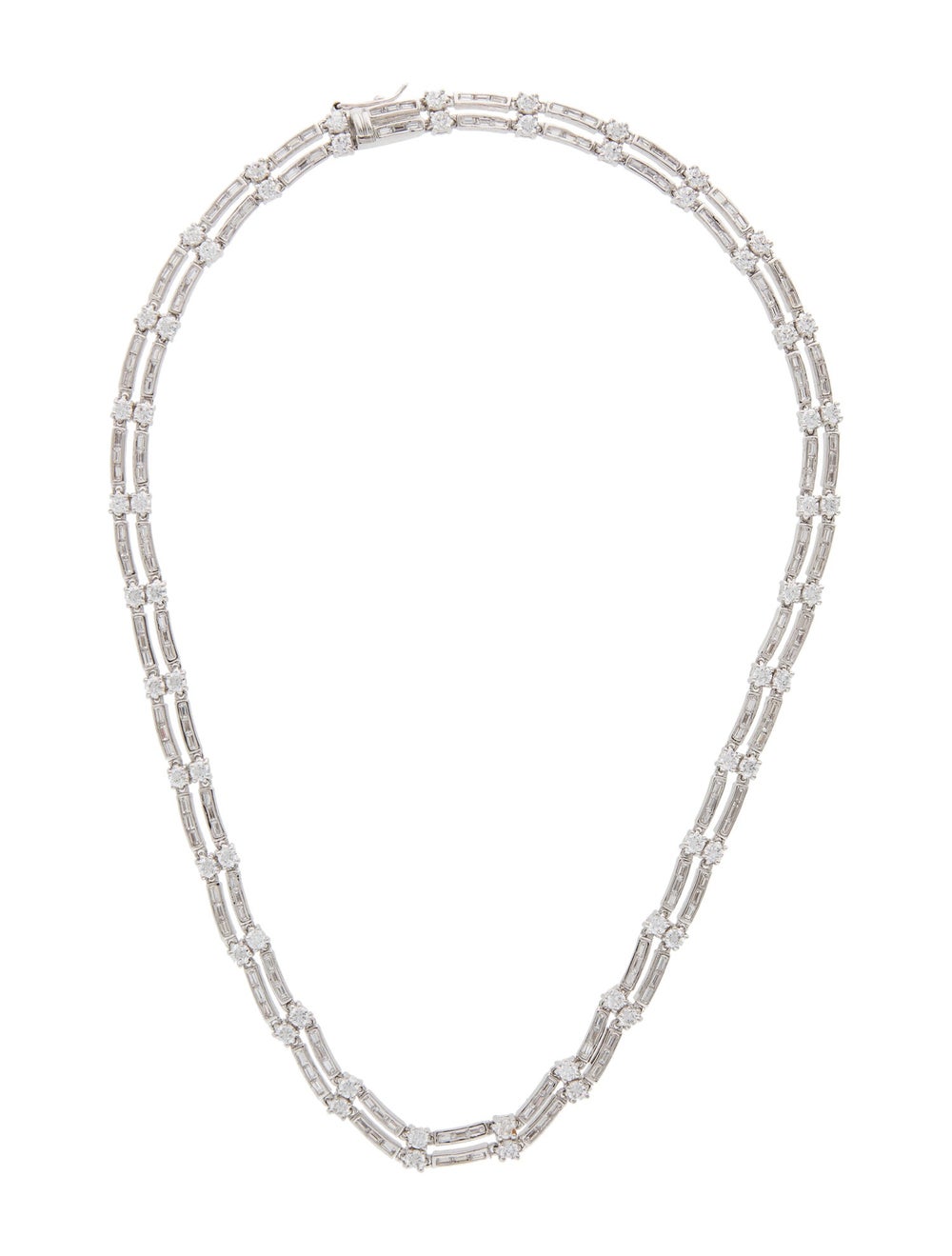 CZ by Kenneth Jay Lane Silver-Tone Metal & Cubic … - image 1