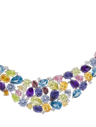 CZ by Kenneth Jay Lane Cubic Zirconia Mosaic Collar Necklace