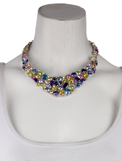CZ by Kenneth Jay Lane Cubic Zirconia Mosaic Collar Necklace
