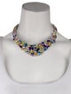 CZ by Kenneth Jay Lane Cubic Zirconia Mosaic Collar Necklace