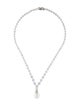 CZ by Kenneth Jay Lane Cubic Zirconia & Faux Pearl Pendant Necklace