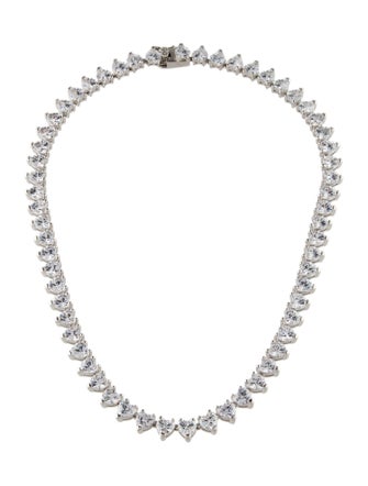 CZ by Kenneth Jay Lane Cubic Zirconia Heart Collar Necklace