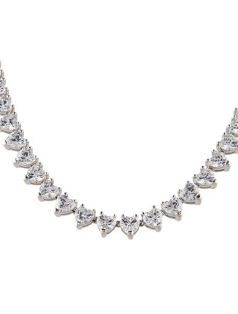 CZ by Kenneth Jay Lane Cubic Zirconia Heart Collar Necklace