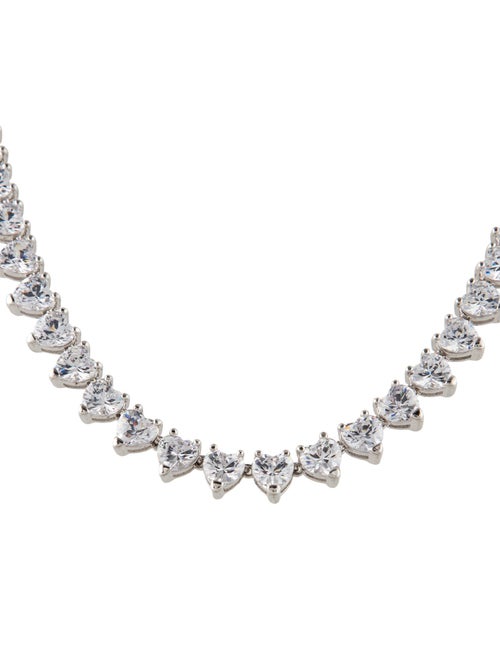CZ by Kenneth Jay Lane Cubic Zirconia Heart Collar Necklace
