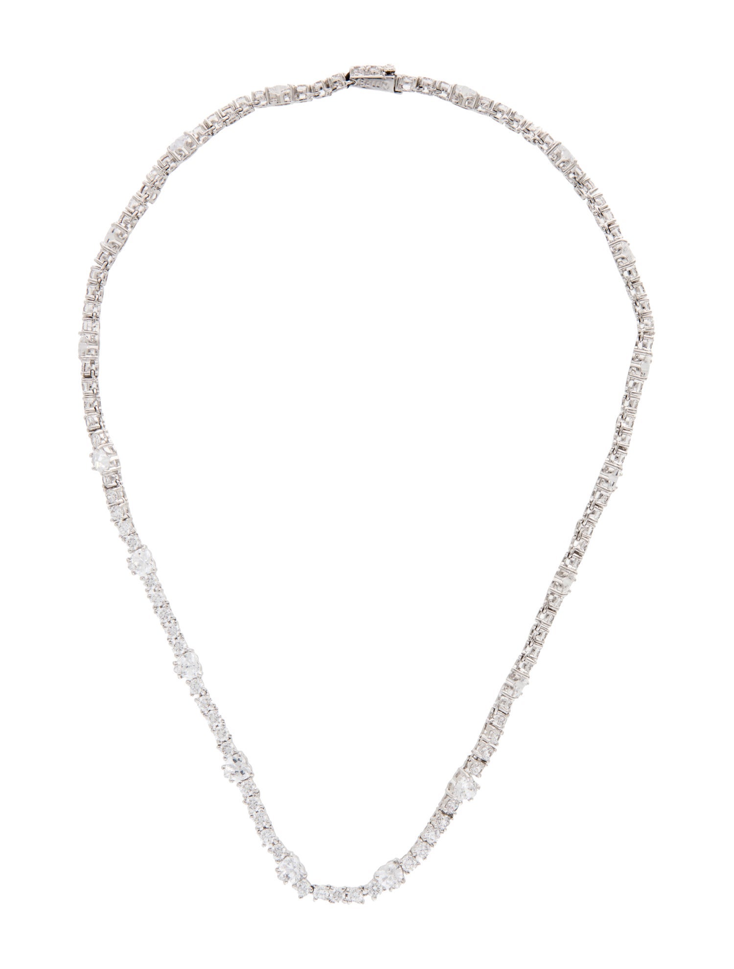 CZ by Kenneth Jay Lane Cubic Zirconia Heart Tennis Necklace